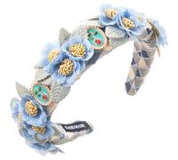 PEVive Diadema para el pelo con diseño de flor delicada étnica para niñas y mujeres, para tomar fotos, pastoral, realista, con flores