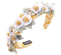 PEVive Diadema para el pelo con diseño de flor delicada étnica para niñas y mujeres, para tomar fotos, pastoral, realista, con flores