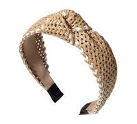 PEVive Diadema tejida anudada para bailes de graduación, cumpleaños, diadema ancha, estilo cabaña, anudada, para la playa