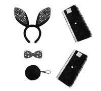 PEVive Diademas de dibujos animados An1ma1 con orejas de vaca, aro y cuello, cola C0sp1ay, diadema para niños