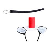 PEVive Diademas de dibujos animados An1ma1 con orejas de vaca, aro y cuello, cola C0sp1ay, diadema para niños