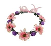 PEVive Diademas de flores coloridas para mujer, corona de flores para novia, adecuada para varias ocasiones
