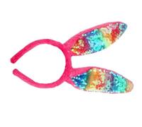 PEVive Diademas de orejas de conejo con lentejuelas para carnaval, fiesta, tocado de felpa para entusiastas de la película, actuaciones, C0sp1ay, herramientas de anime, unisex