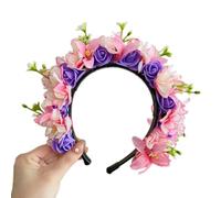 PEVive Diademas florales para novia, diademas de flores para mujer, guirnaldas de pelo, corona de novia, flores para boda