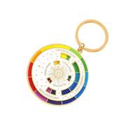 PEVive Elegante llavero de aleación colorido con diseños de ruedas giratorias, regalos portátiles para adultos de moda, uso diario, Blanco, As detailed discription