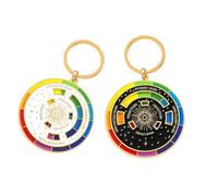 PEVive Elegante llavero de aleación colorido con diseños de ruedas giratorias, regalos portátiles para adultos de moda, uso diario, negro y blanco, As detailed discription