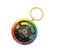 PEVive Elegante llavero de aleación colorido con diseños de ruedas giratorias, regalos portátiles para adultos de moda, uso diario, Negro -, As detailed discription