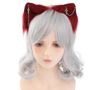 PEVive FauxFurs - Diadema con orejas para mujer, juego de rol, diadema de sirvienta, disfraz de fiesta para niña, tocado C0sp1ay