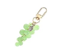 PEVive Llavero con colgante de uva de cristal, elegante, para teléfono, antipérdida, llavero, decoración para mujer, bolsa, mochila