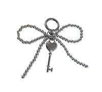 PEVive Llavero de moda con forma de lazo decorado con cuentas brillantes, adecuado para regalos de uso individual, aleación resistente B