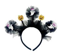 PEVive Versátil diadema de tul con diseño de calabaza, perfecta para reuniones temáticas Ha110ween