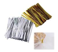 Pevlkawr 1600 Piezas Metálico Lazos de Torcedura para Bolsas Doradas Lazos De Torsión Metálicos con Cierre para Bolsas Doradas para Bolsas Doradas Bolsas De Caramelos 10cm