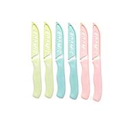Pevlkawr 6 Piezas Cuchillos Cocina CeráMica, Cuchillo Pelador, Cuchillo Ceramica Con Hoja De 10cm, Con Funda Protectora, Para Cortar Frutas, Verduras, Pan