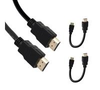 Pevlkawr Cable HDMI Corto, 30cm - 2-pack - 4k,Full HD,PS5,ARC, UHD, Mini HDMI to HDMI Negro 1.4a