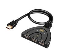 Pevlkawr Hdmi Switch 4k 3 Entradas 1 Salida Switch Hdmi Splitter Multiplicador Hdmi Adaptador Hdmi con Cable Hdmi De Alta Velocidad Compatible con Reproductor 3D Full HD 4k 1080p DVD Xbox