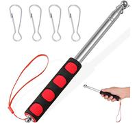 PEVRUAY Astas Bandera Telescópicas, 2m Astas y Piezas pertiga telescopica, Mastil Bandera Exterior Inoxidable Extensible Plegable Asta, Palo telescopico de Bandera para Guía de Viaje Banner