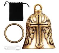 PEVRUAY Campana Guardian Moto Amuleto de la Suerte - Campanilla Motera con Diseño de Alas, Porta Llaves para Motociclistas, Accessorio Protector para Moto/Ebike y Regalo Ideal