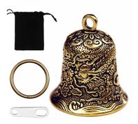 PEVRUAY Campana Moto Amuleto Guardian Bell | Moto Campana Guardiana Porta Llaves con Diseño Dragón, Accesorio Decorativo y Amuleto Protector para Moto o Bicicleta, oro