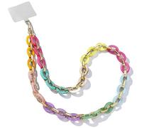 PEVRUAY Cordones Universal de Teléfono Móvil con Parche, Cordón para teléfono Celular,Cadena de teléfono de acrílico colorido,Compatible con la mayoría de los teléfonos Inteligentes para Estuches