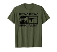 Pew Pew Specialist 5.56 Pro Gun AR15 Rifle M4 Pistola divertida Camiseta