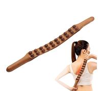 Pewell Gua Sha Herramienta de masaje, herramientas Gua Sha de madera con 20 bolas de masaje, barra de masaje manual para aliviar el dolor muscular, dolor de estómago, moldear el cuerpo