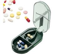 Pewell - píldoras gran| Pastillero portátil con cortador | Cortador píldoras Organizador profesional para pastillas y tabletas pequeñas o grandes