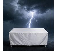 PEWFBS Fundas rectangulares para muebles de jardín, impermeables, 140 x 100 x 75 pulgadas, resistentes al viento, sin desgarros, anti-UV, rectas, 420D, para muebles de patio