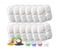 PewinGo Filtros de Fuente de Agua para Gatos, Compatibles con Fuente de 2.5 L/84 onzas, 12 Filtros de Repuesto para Fuente de Gato, Filtro de Sistema de Triple Filtración