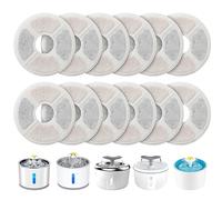 PewinGo Filtros para Fuente de Agua de Gatos - 1.6-2.5L, 12 Unidades de Repuesto de Triple Acción Con Resina de Intercambio Iónico y Carbón Activado