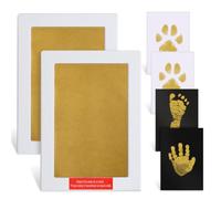 PewinGo Kit de huellas de manos de bebé XL, almohadillas sin tinta para | Huella de bebé tamaño XL, segura, no tóxica, 2 blocs de impresión, 4 tarjetas, regalo de recuerdo para recién nacido