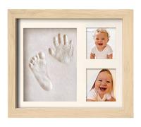 PewinGo Marco Huellas Bebé Recién Nacido, Arcilla 100 % Segura, para Mamás Primerizas, Regalo para Baby Shower y Navidad-Oak