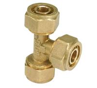 PEX-AL-PEX Tube Outer Diameter 16/18/20/25mm Equal Tee 3 Ways Brass Pipe Fitting For Solar Water Heater(26x32mm)