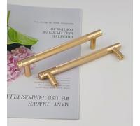 Pexintek 10 Tiradores Dorados Modernas para Muebles, 128mm Distancia entre Agujeros Manijas de Cómoda, Pomos Vintage para Armarios de Cocina, Guardarropas, Cajones (Dorado)