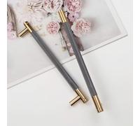 Pexintek 10 Tiradores Dorados Modernas para Muebles, 192mm Distancia entre Agujeros Manijas de Cómoda, Pomos Vintage para Armarios de Cocina, Guardarropas, Cajones (Gris Dorado)