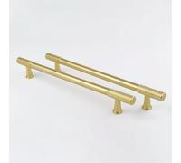 Pexintek 2 tiradores de armario dorados modernos para muebles, 192 mm, distancia entre orificios, tiradores de cocina, tiradores de cajones, estilo vintage, con tornillos, para armarios de cocina