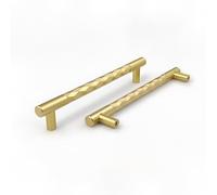 Pexintek 2 tiradores de armario dorados modernos para muebles y muebles, 160 mm, distancia entre orificios, para puertas y cajones, estilo vintage, con tornillos, para armarios de cocina, cómodas