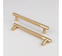 Pexintek 2 Tiradores Dorados Modernas para Muebles, 128mm Distancia entre Agujeros Manijas de Cómoda, Pomos Vintage para Armarios de Cocina, Guardarropas, Cajones (Dorado)