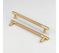 Pexintek 2 Tiradores Dorados Modernas para Muebles, 160mm Distancia entre Agujeros Manijas de Cómoda, Pomos Vintage para Armarios de Cocina, Guardarropas, Cajones (Dorado)