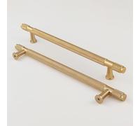 Pexintek 2 Tiradores Dorados Modernas para Muebles, 192mm Distancia entre Agujeros Manijas de Cómoda, Pomos Vintage para Armarios de Cocina, Guardarropas, Cajones (Oro)