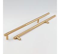 Pexintek 2 Tiradores Dorados Modernas para Muebles, 256mm Distancia entre Agujeros Manijas de Cómoda, Pomos Vintage para Armarios de Cocina, Guardarropas, Cajones (Dorado)