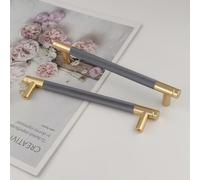 Pexintek 6 Tiradores Dorados Modernas para Muebles, 160mm Distancia entre Agujeros Manijas de Cómoda, Pomos Vintage para Armarios de Cocina, Guardarropas, Cajones (Gris Dorado)