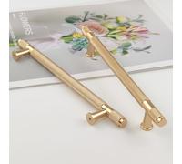 Pexintek 6 Tiradores Dorados Modernas para Muebles, 160mm Distancia entre Agujeros Manijas de Cómoda, Pomos Vintage para Armarios de Cocina, Guardarropas, Cajones (Oro)