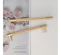 Pexintek 6 Tiradores Dorados Modernas para Muebles, 160mm Distancia entre Agujeros Manijas de Cómoda, Pomos Vintage para Armarios de Cocina, Guardarropas, Cajones (Dorado)