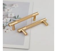 Pexintek 6 Tiradores Dorados Modernas para Muebles, 96mm Distancia entre Agujeros Manijas de Cómoda, Pomos Vintage para Armarios de Cocina, Guardarropas, Cajones (Dorado)