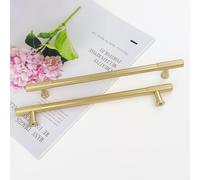 Pexintek 6 Tiradores para Muebles Modernos Dorados Distancia de Perforación 192mm Tirador de Cajón con Tornillos Para Armario de Cocina, Armoire, Librería, Tocador (Dorado)