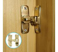 Pexintek Cerradura de Puerta Pequeña para Puertas Correderas de 90 Grados para Puertas Interiores, Pestillo Vintage con Tornillos para Puertas de Apertura en Ambos Lados, Estudio, Baños(Dorado)