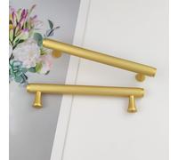 Pexintek Paquete de 10 manijas doradas modernas para gabinetes de 128 mm (5 pulgadas), centro de agujeros para cocina, baño, dormitorios, puertas de muebles de estudio, tiradores vintage con tornillos