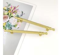 Pexintek - Paquete de 2 manijas doradas modernas para gabinetes, con centros de agujeros de 128 mm, para cocina, baño, dormitorios, estudio, muebles, puertas, tiradores vintage con tornillos para