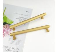 Pexintek Paquete de 6 manijas doradas modernas para gabinete, 160 mm, centros de orificios, cocina, baño, dormitorios, puertas de estudio, muebles, tiradores vintage con tornillos para armarios