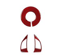 Pexorin 3 unids/Set Pegatinas Interiores de Coche Accesorios de Ajuste 2012-2015 Cubierta Decorativa de Volante Interior de Fibra de Carbono roja Adhesivo para Volante